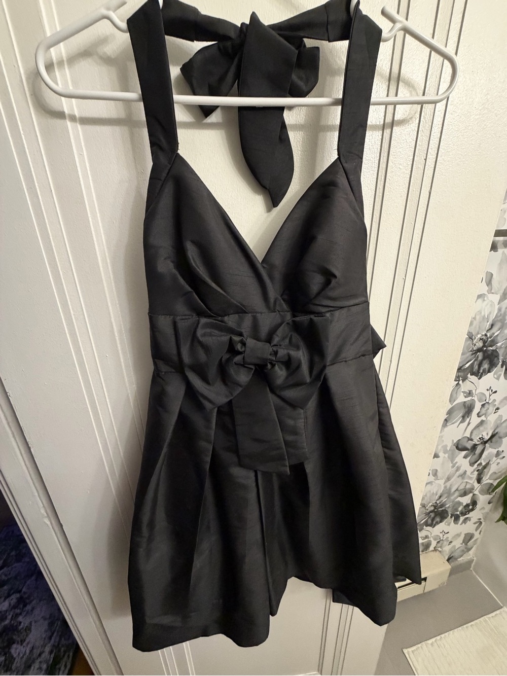 Black Halter Bow Dress